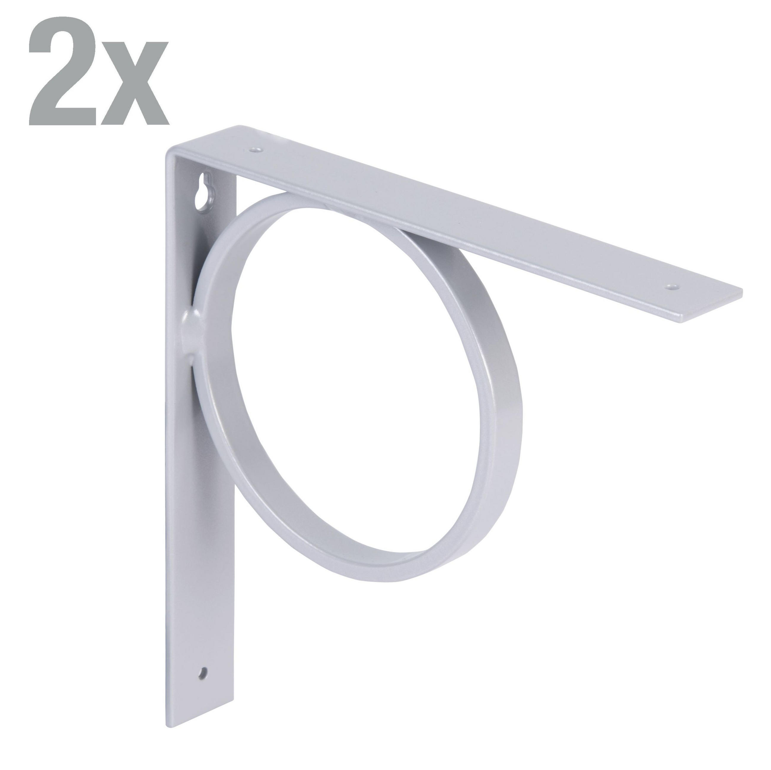 REGALTRÄGER als 2er Set Tom, Stahl in verschiedenen Trendfarben - Grau, Metall (3/20.5/20.5cm) - Alberts