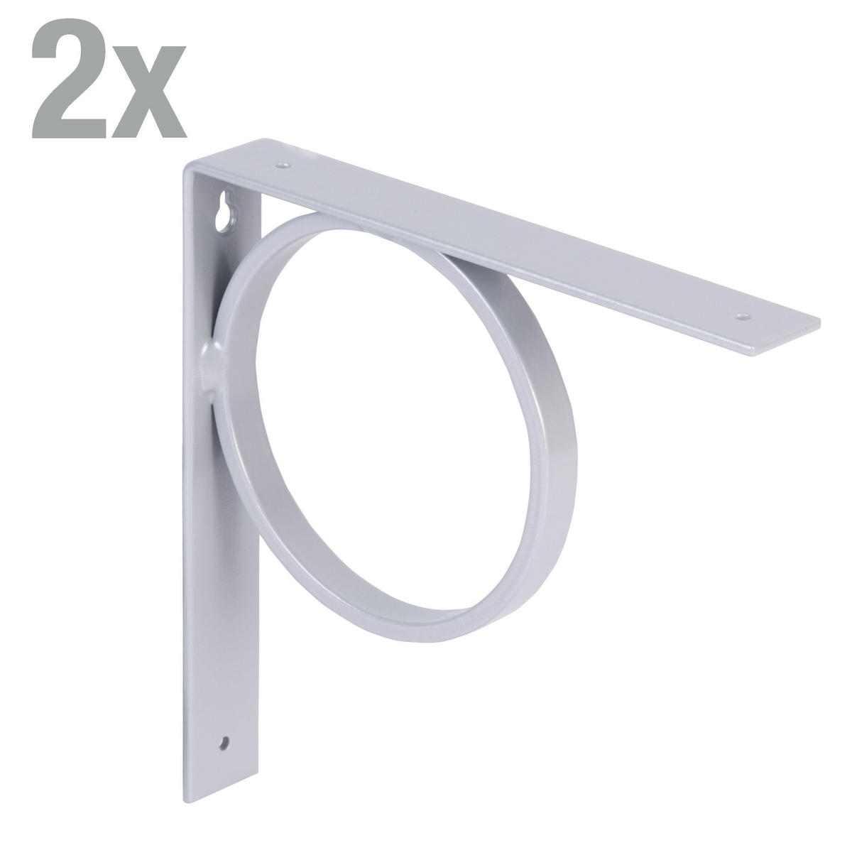 REGALTRÄGER als 2er Set Tom, Stahl in verschiedenen Trendfarben - Grau, Metall (3/20.5/20.5cm) - Alberts