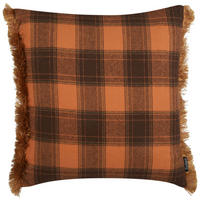 DEKOKISSEN Orange 45/45 cm Barja - Schwarz/Orange, Textil (45/45/12cm) - Beliani