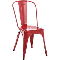 BESUCHERSTUHL Metall Rot - Rot, Metall (44/89/48cm) - CLP