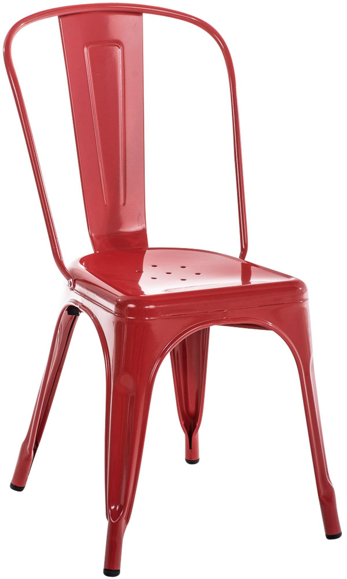 BESUCHERSTUHL Metall Rot - Rot, Metall (44/89/48cm) - CLP