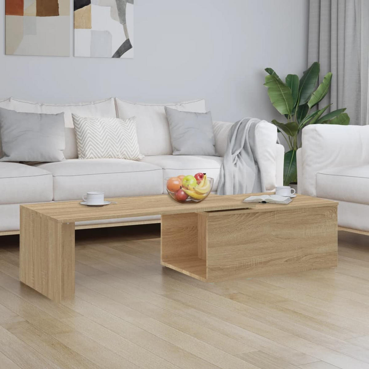 COUCHTISCH Sonoma-Eiche 150x50x35 cm Holzwerkstoff - Hellbraun, Holzwerkstoff (50/150/35cm) - furnicato