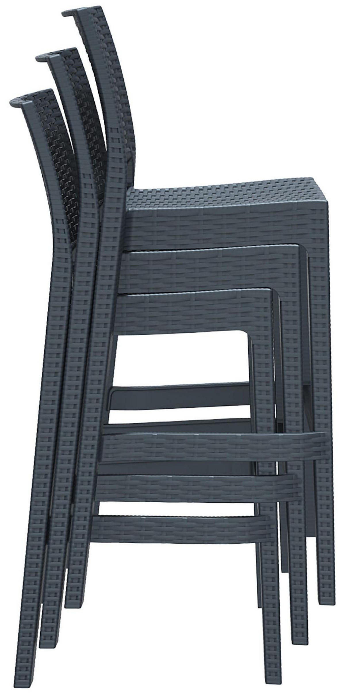 BARHOCKER 2er Set Kunststoff dunkelgrau - Dunkelgrau/Grau, Kunststoff (40/108/51cm) - CLP