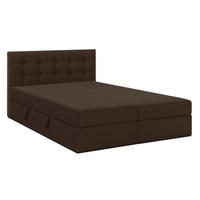 BOXBETT BELINAI 140x200 cm mit Bettkasten und Matratze - Braun - Schwarz/Braun, Holz/Holzwerkstoff (140/200cm) - AX Living