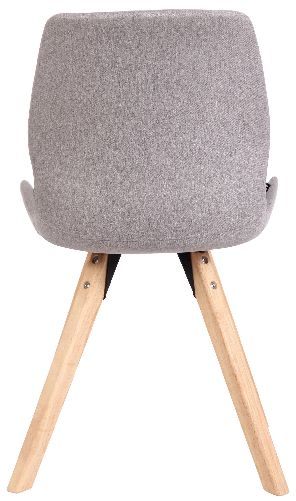 STUHL Stoff grau - Eukalyptusholzfarben/Grau, Holz/Textil (49/87.5/58cm) - CLP