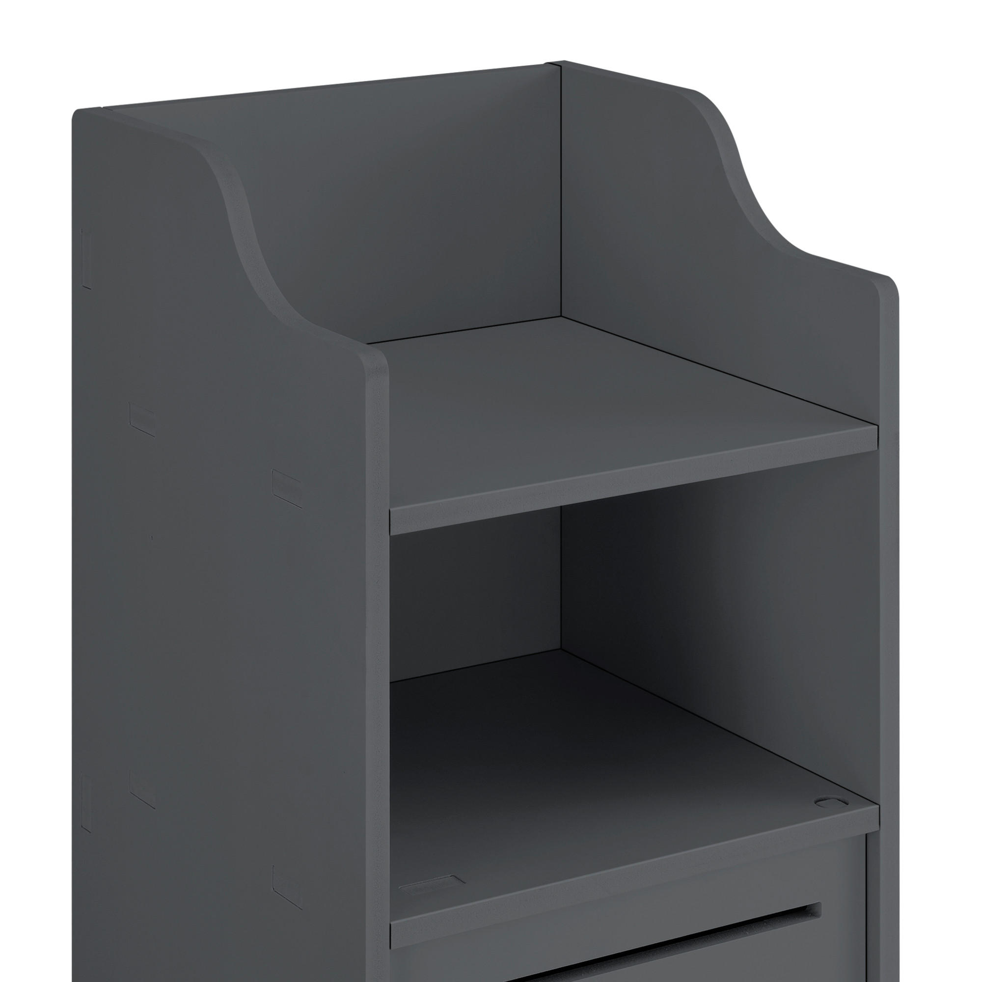 HOCHSCHRANK Mora - Dunkelgrau, Kunststoff (32/135/32cm) - [en.casa]
