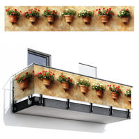 BALKON-SICHTSCHUTZ Blumentöpfe - Wand - Vintage - Terra cotta, Kunststoff (500/95cm) - MuchoWow