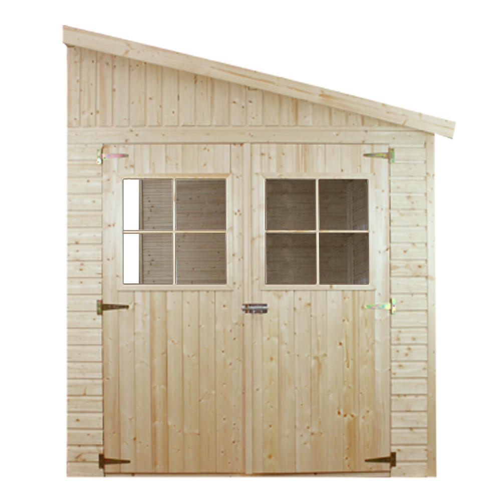 HOLZ-GARTHENHAUS (ohne Seitenwand) - H244x211x318 cm/6 m2 - M339 - Beige, Holz (216/243/297cm) - Timbela
