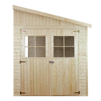 HOLZ-GARTHENHAUS (ohne Seitenwand) - H244x211x318 cm/6 m2 - M339 - Beige, Holz (216/243/297cm) - Timbela