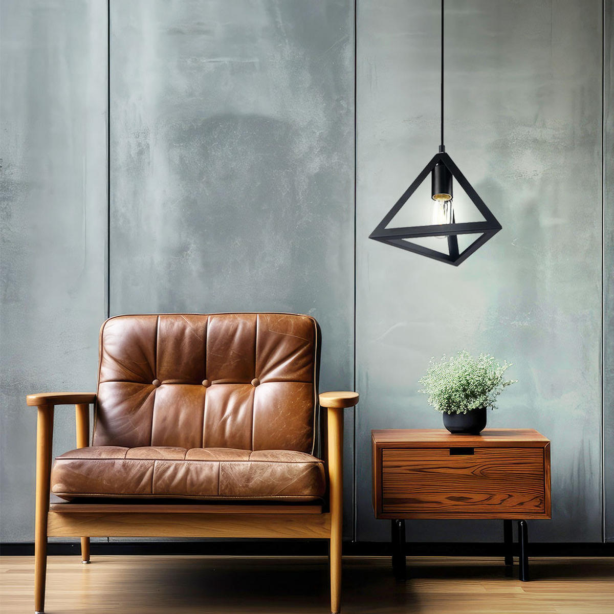 LED HÄNGELEUCHTE Metall Schwarz - Schwarz, Metall (25/25/120cm)