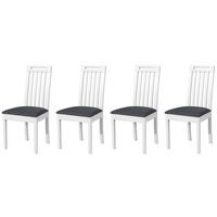 STUHL Roma 10 (4er Set) - Dunkelgrau/Weiß, Holz (47/96/43cm) - Leaf Design