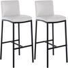 BARHOCKER 2er Set Lederlook Weiß - Schwarz/Weiß, Textil/Metall (43/110/49cm) - CLP