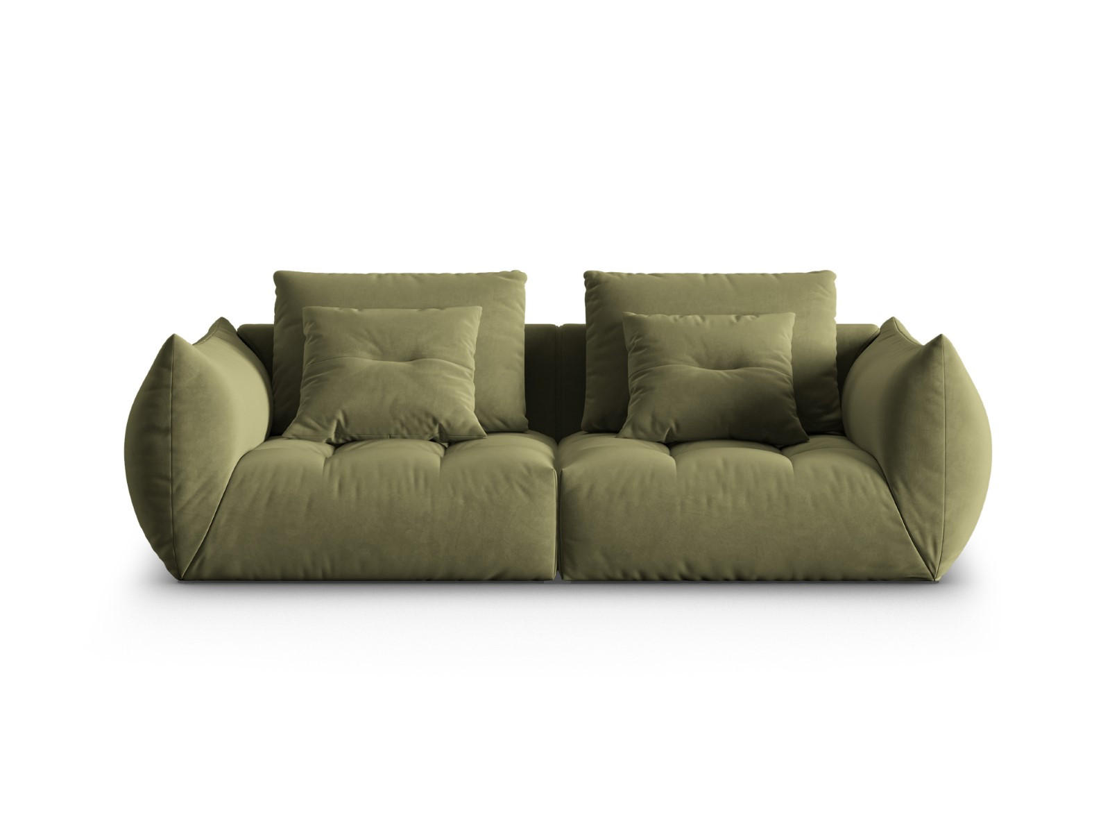 SOFA modular Bloom aus Samt hellgrün 3 Sitzplätze - Hellgrün, Textil (106/95/232cm) - Micadoni