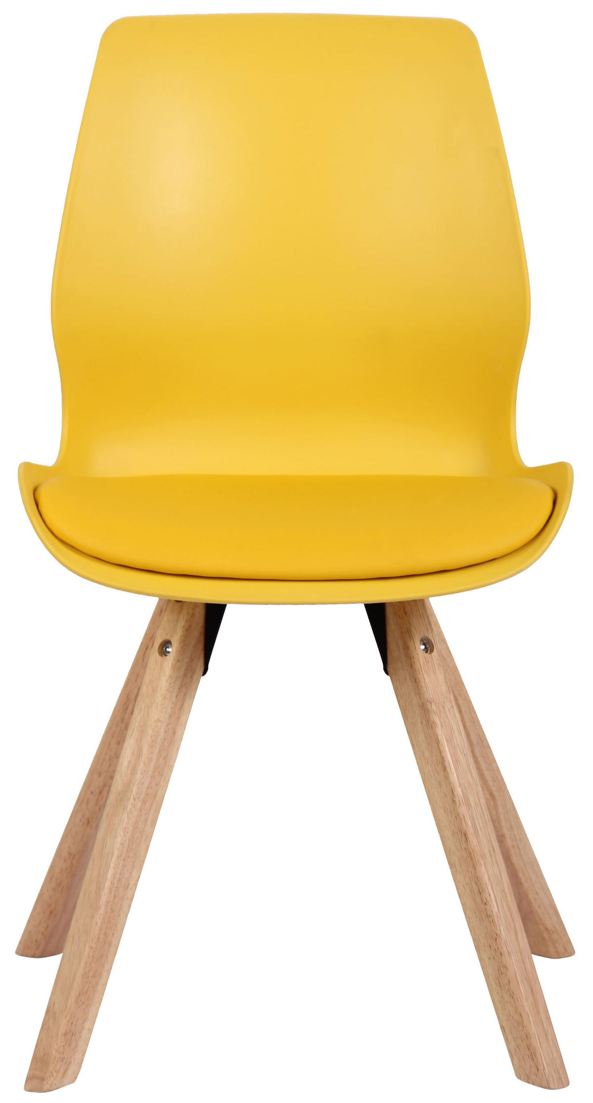 STUHL Kunststoff gelb - Eukalyptusholzfarben/Gelb, Holz/Kunststoff (49/87.5/58cm) - CLP