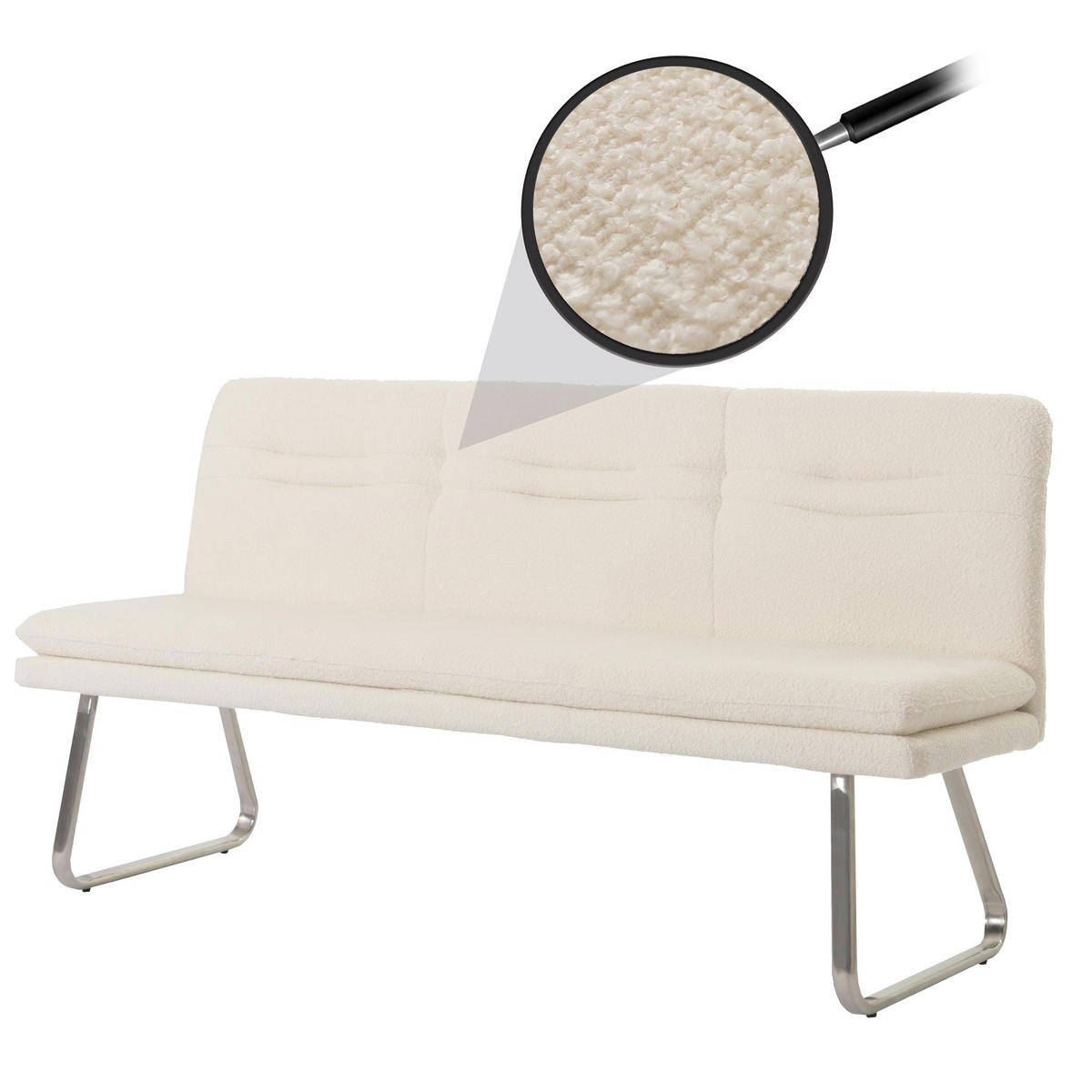SITZBANK Cremeweiß - Weiß, Textil (180/93/58cm) - MCW