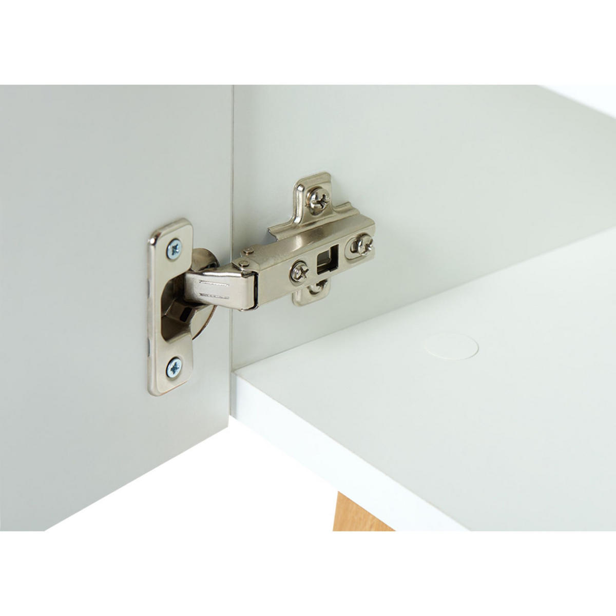 LOWBOARD FRISK TV-Schränke mit Schublade und Türe, weiß - Eichefarben/Weiß, Eichenholz/Holzwerkstoff (126/49/46cm) - KONSIMO®