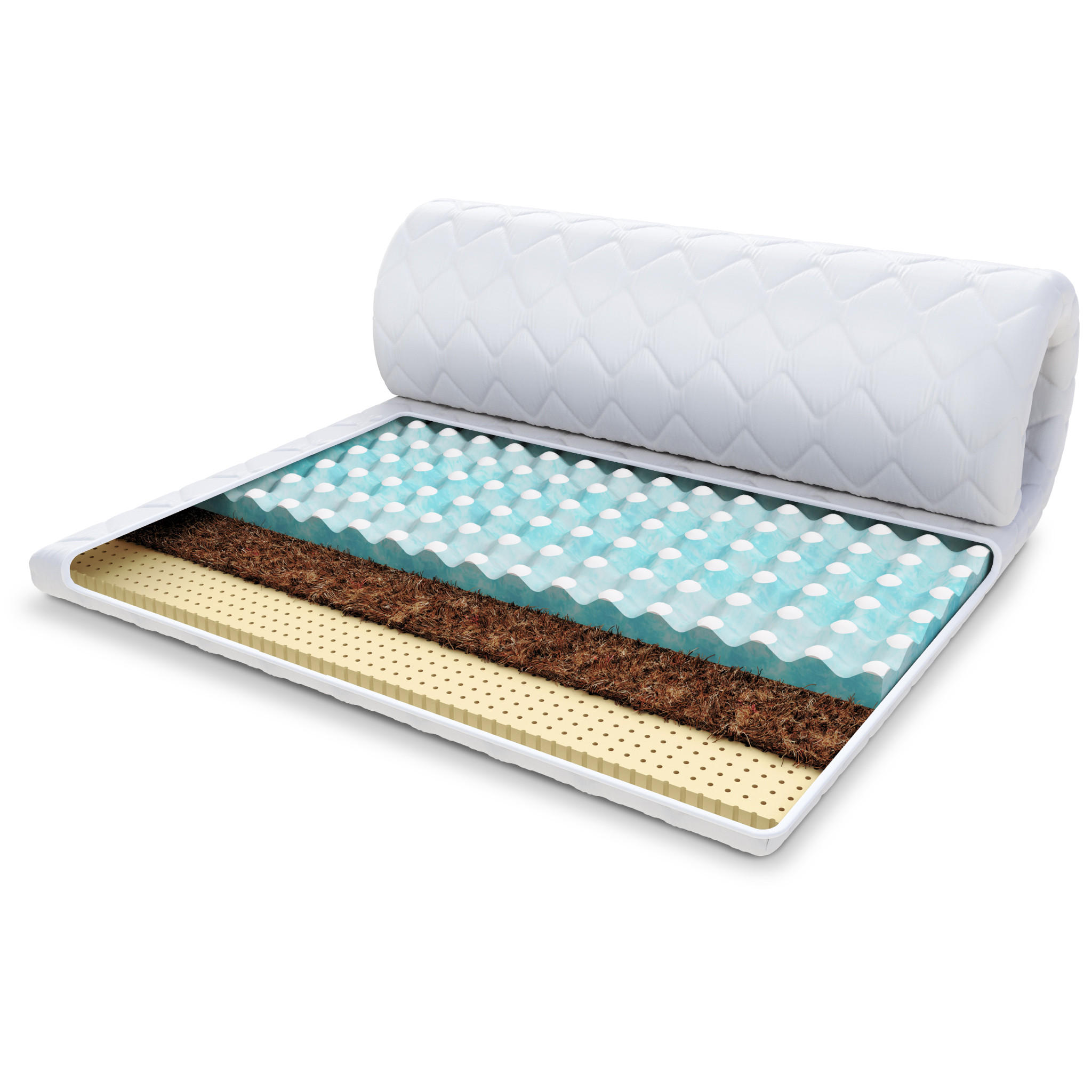 TOPPER Malta Kokos Latex - Weiß, Textil (90/200cm) - FDM