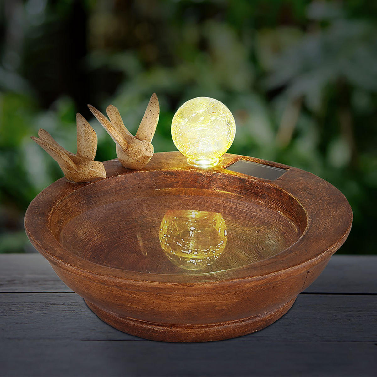 LED AUSSENLEUCHTE Solarleuchte Braun - Braun, Kunststoff (26/23/12.3cm) - Globo Lighting