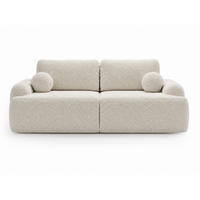 SOFA 260/106/81 Aurio Bouclé-Stoff Creme - Creme, Kunststoff/Textil (260/81/106cm) - Graingold