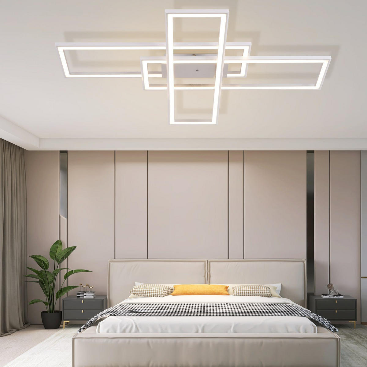 LED-DECKENLEUCHTE Karla 101/71/7 cm - Weiß, Metall (101/71/7cm) - Nettlife