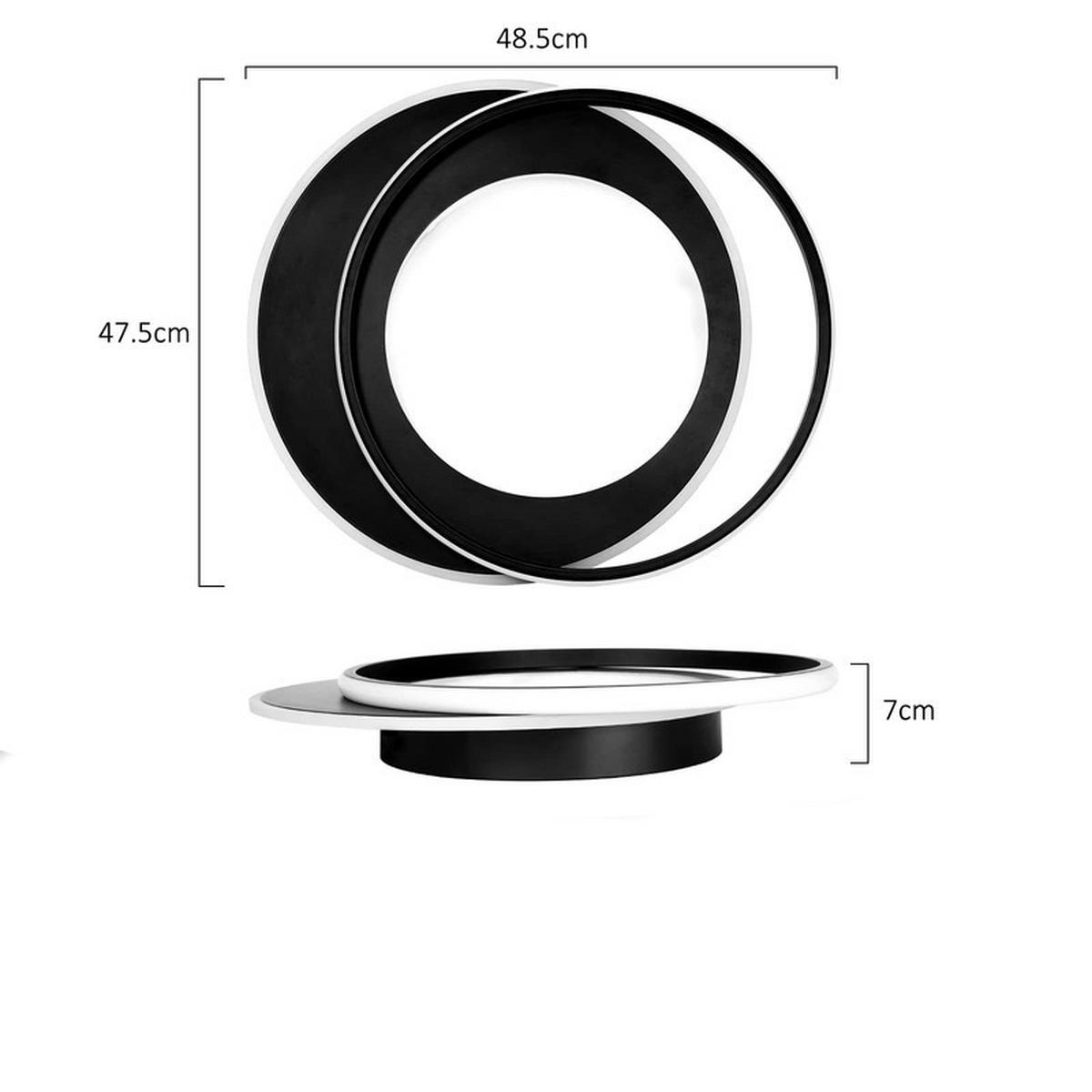 LED-DECKENLEUCHTE Sonnensystem 48.5/47.5/7 cm - Schwarz, Metall (48.5/7/47.5cm) - ZMH