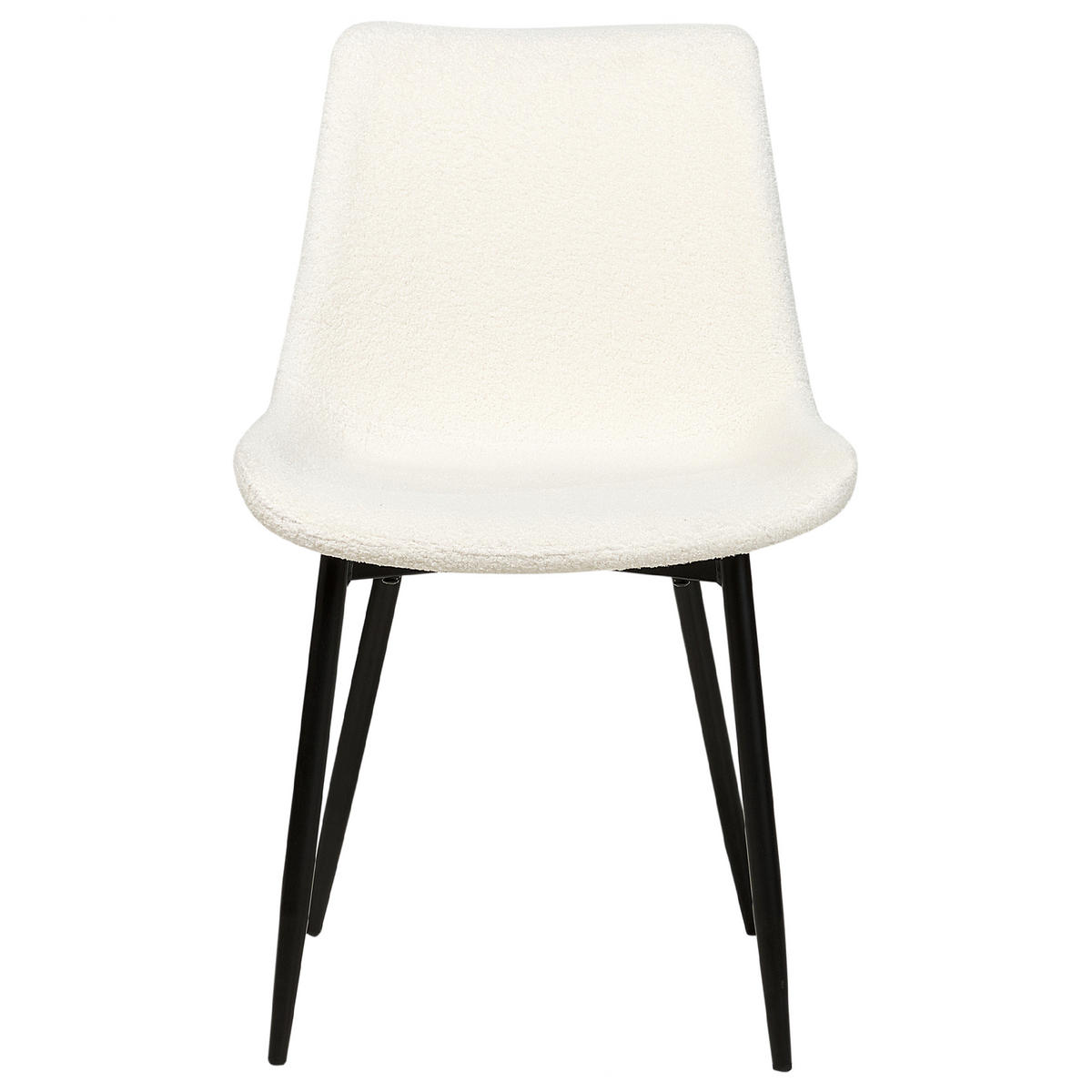 ESSZIMMERSTUHL 2er-Set Polyester Weiß Avilla - Weiß, Textil/Metall (51/82/59cm) - Beliani