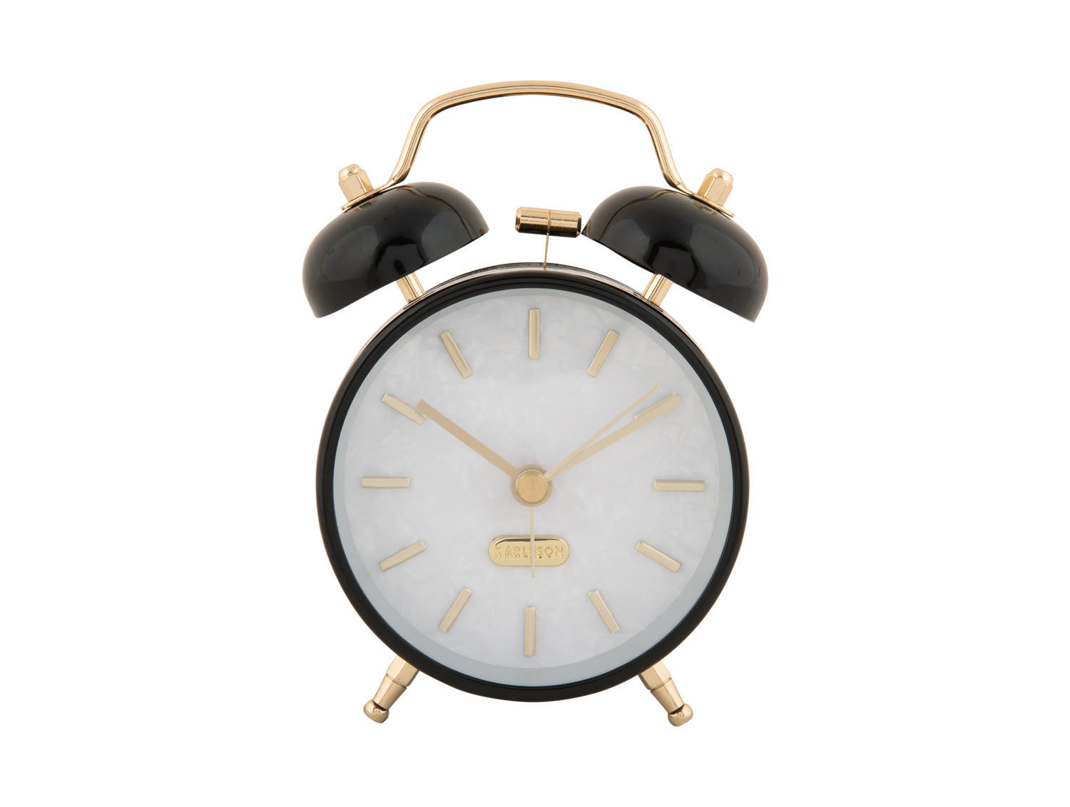 WECKER Retro Pearl Glow Ø 8 cm - Schwarz, Metall (8/12/4.6cm) - Karlsson