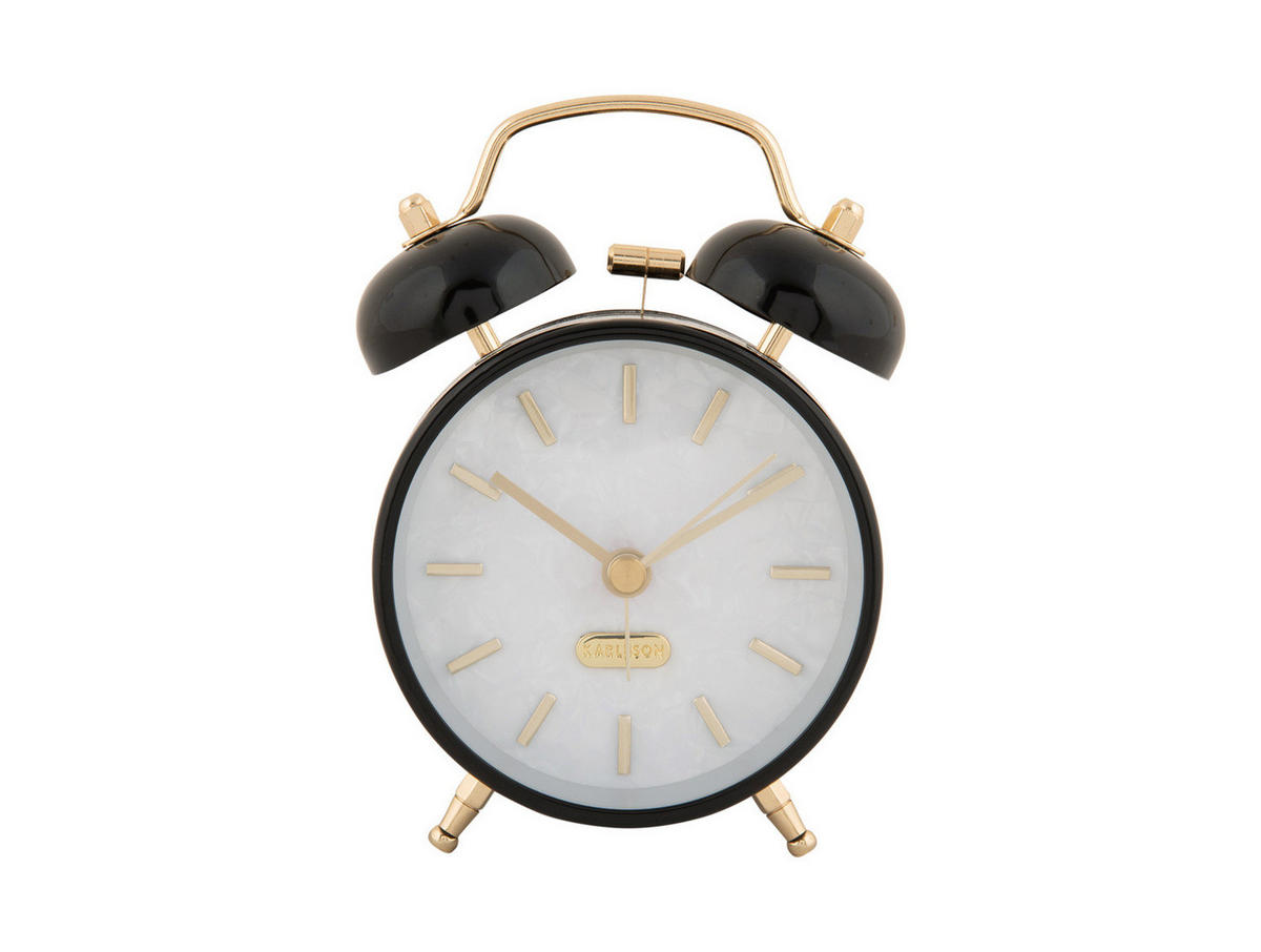 WECKER Retro Pearl Glow Ø 8 cm - Schwarz, Metall (8/12/4.6cm) - Karlsson