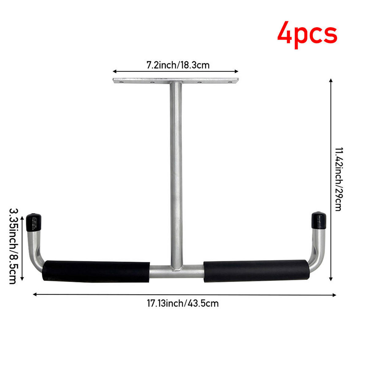 DECKENHAKEN 2 Stück T-förmige in Silbergrau Vielseitig einsetzbar Belastbarkeit 43,5 x 29 cm - Weiß, Metall (29/1/43.5cm) - Livingandhome