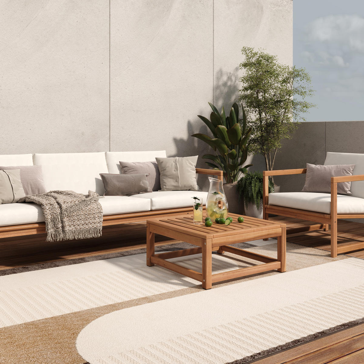 TEPPICH PATIO Beige 300/400 cm - Beige, Kunststoff (300/400cm) - Tapiso