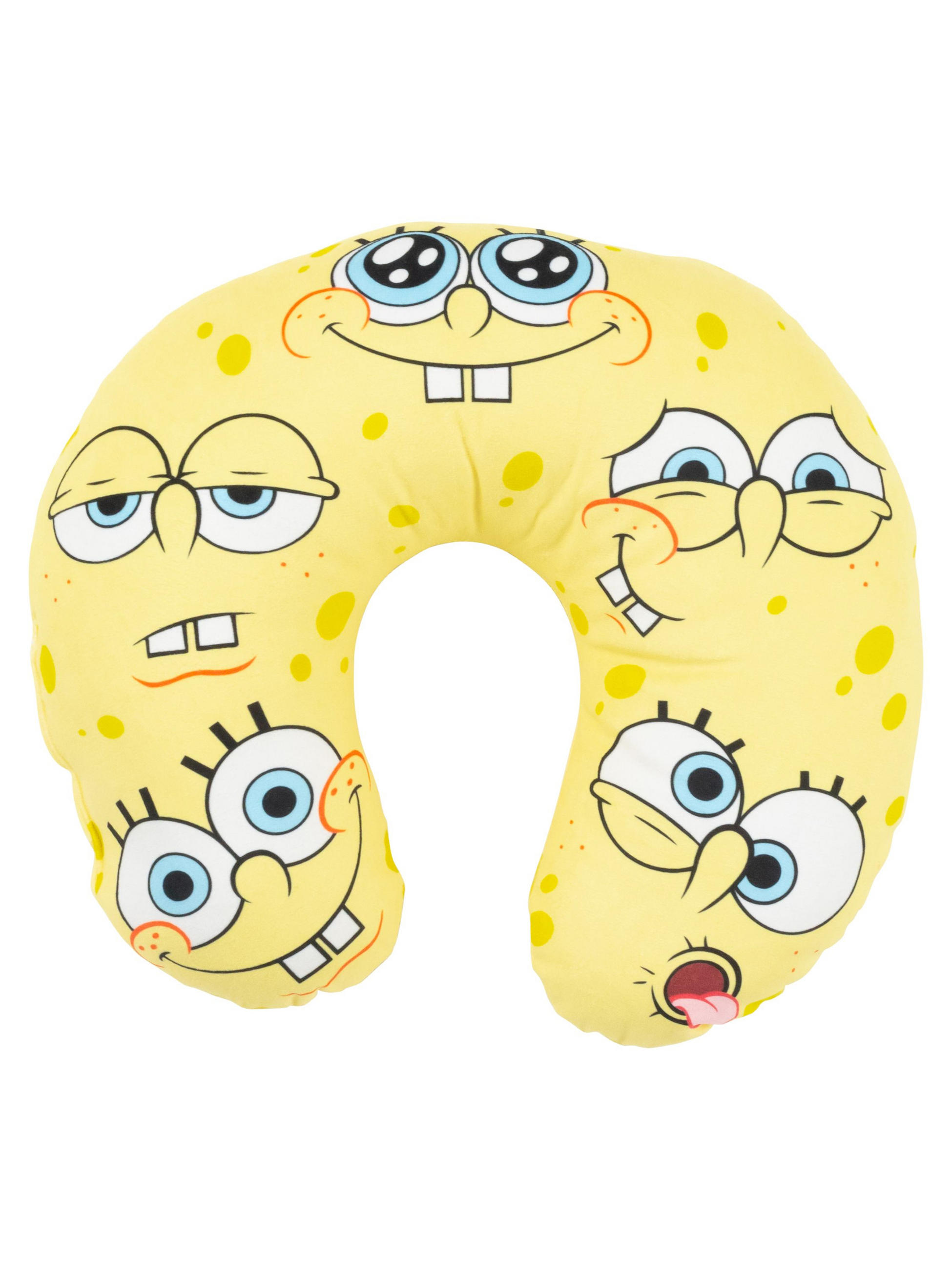 NACKENKISSEN Spongebob Schwammkopf Gelb 35 x 30 cm - Gelb, Textil (35/30cm)