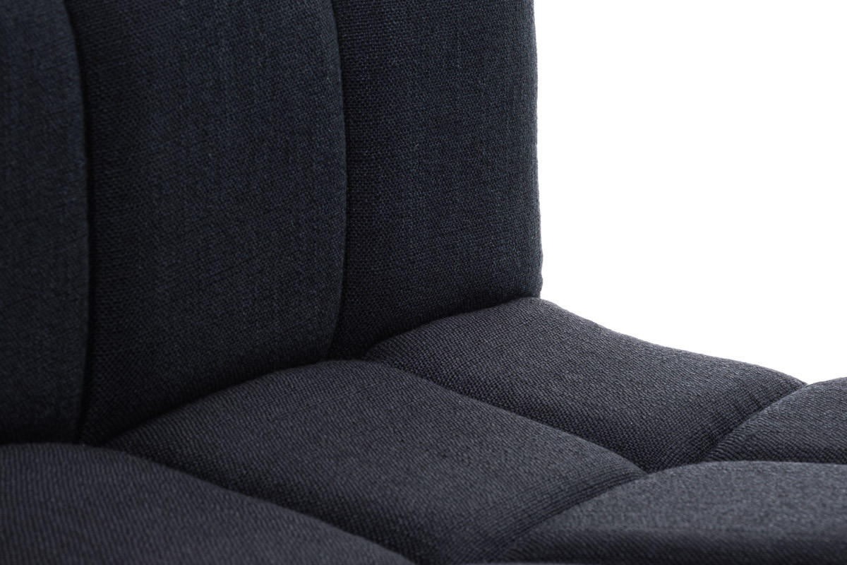 BARHOCKER Rezar Stoff Schwarz Silber - Schwarz, Textil/Metall (46/94/47cm) - DELUKE