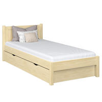 BETT mit Schublade N02 Klare Kiefer 90/190 - Braun, Naturmaterialien/Holz (90/190cm) - N-Wood