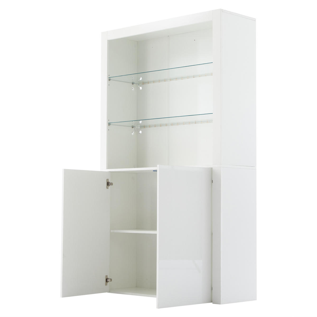 VITRINE 100 x 35 x 170 cm in Weiß - Weiß, Holzwerkstoff (35/170/100cm) - KOMHTOM