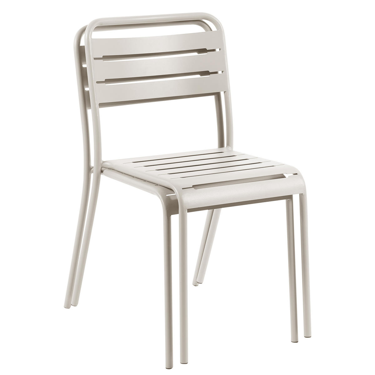 GARTENSTUHL 2er-Set Metall Hellbeige Lefkada - Beige, Metall (38/80/54cm) - Beliani
