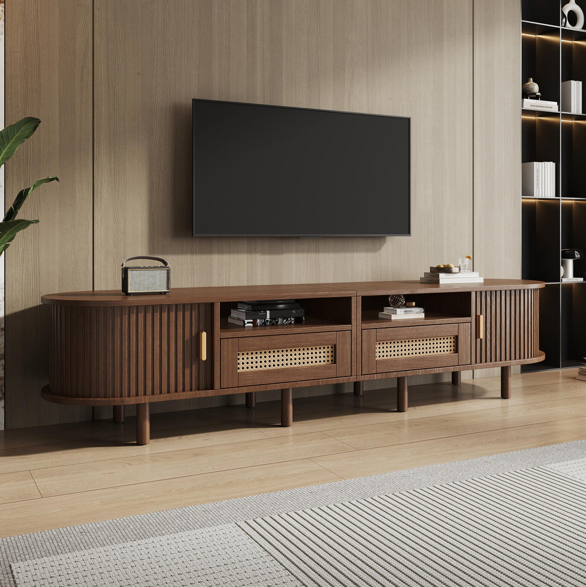 TV-ELEMENT mit 2 Schubladen und Schiebetüren 170 x 40 x 40 cm Walnuss - Dunkelbraun, Holz (40/40/170cm) - Beauniv