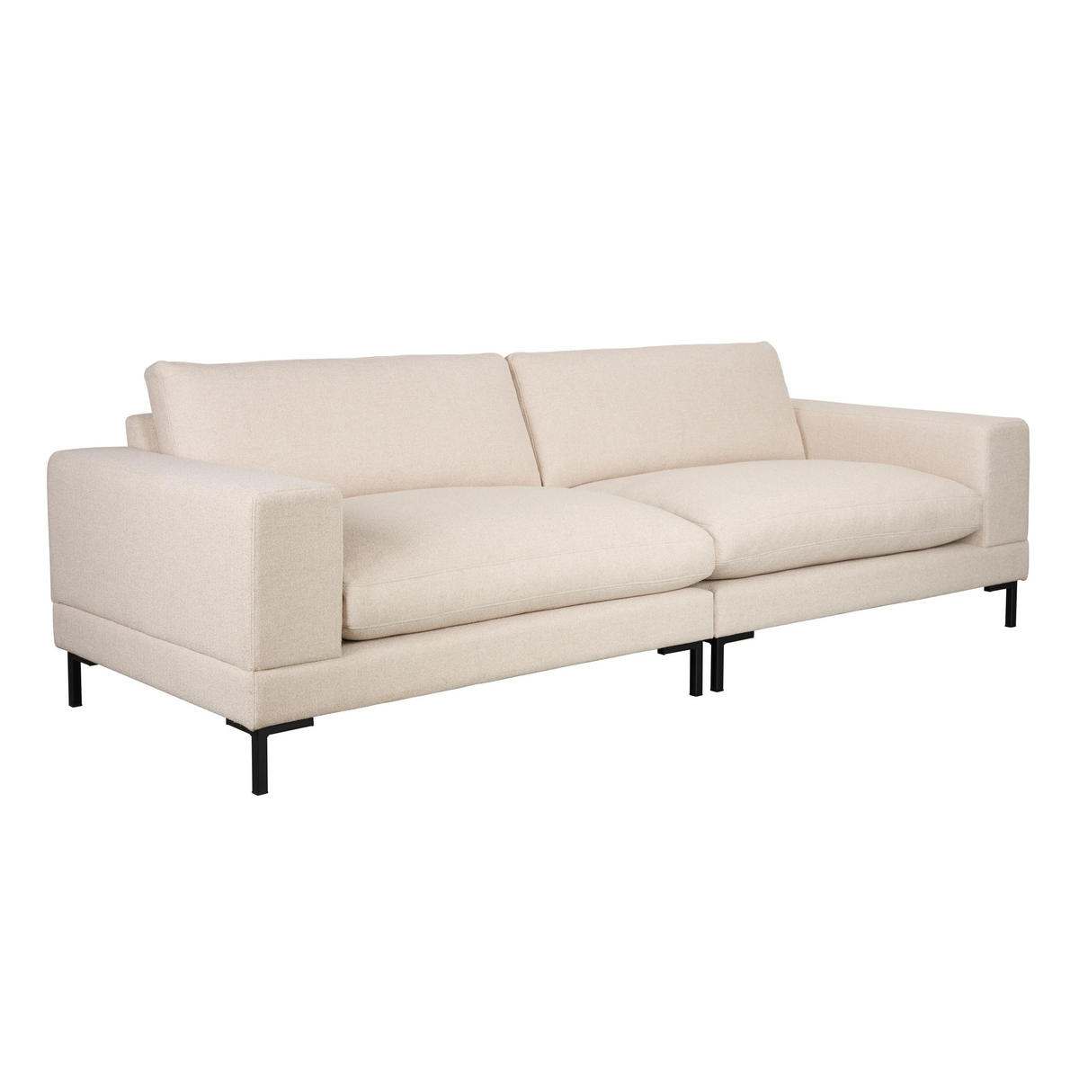 SOFA 3-SITZER Wester Latte/ Beige - Creme, Holz (252/82/100cm) - Zuiver