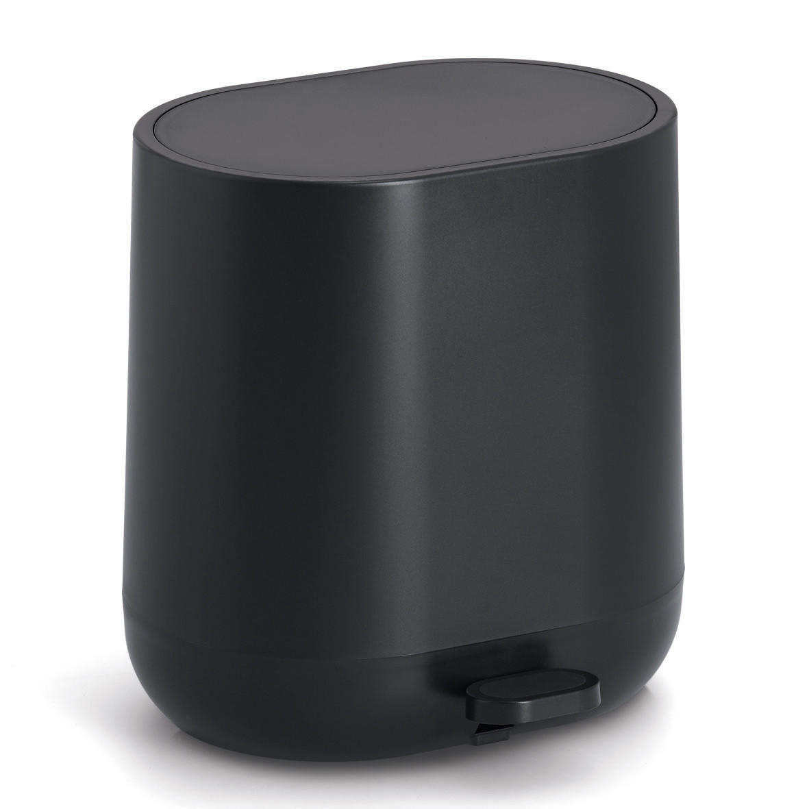 TRETEIMER mit Absenkautomatik 6 l 26/22,5/26,5 cm - Schwarz, Kunststoff (22.5/26.5/26cm) - ZELLER