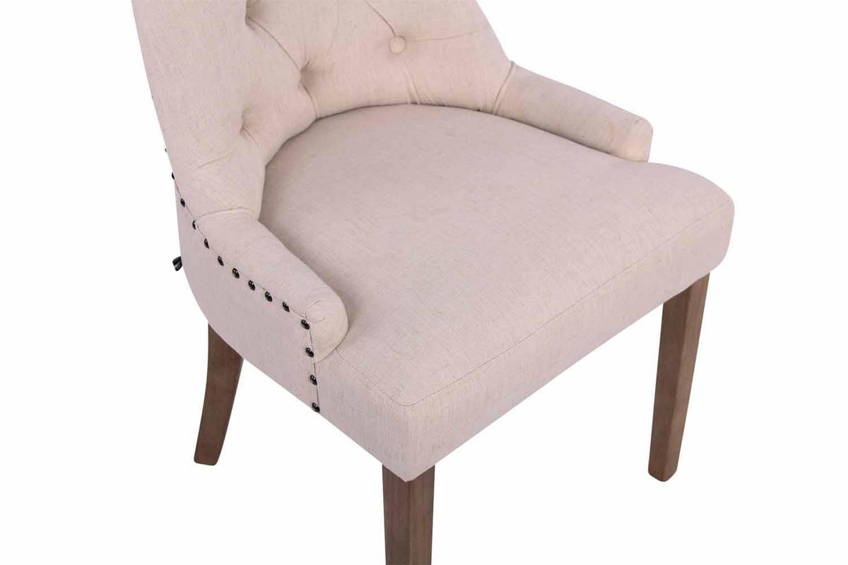 WOHNZIMMERSTUHL Stoff creme - Creme/Naturfarben, Holz/Textil (55/92/58cm) - CLP
