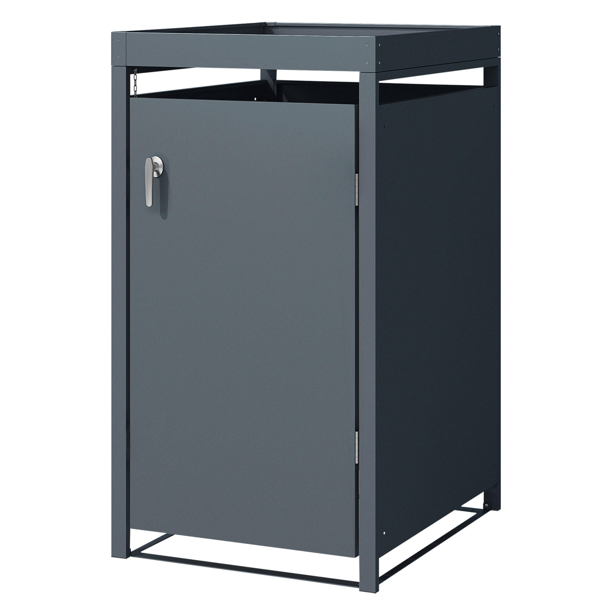 MÜLLTONNENBOX 1er mit Pflanzdach Anthrazit - Anthrazit, Metall (80/124/68cm) - ML-DESIGN