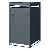 MÜLLTONNENBOX 1er mit Pflanzdach Anthrazit - Anthrazit, Metall (80/124/68cm) - ML-DESIGN