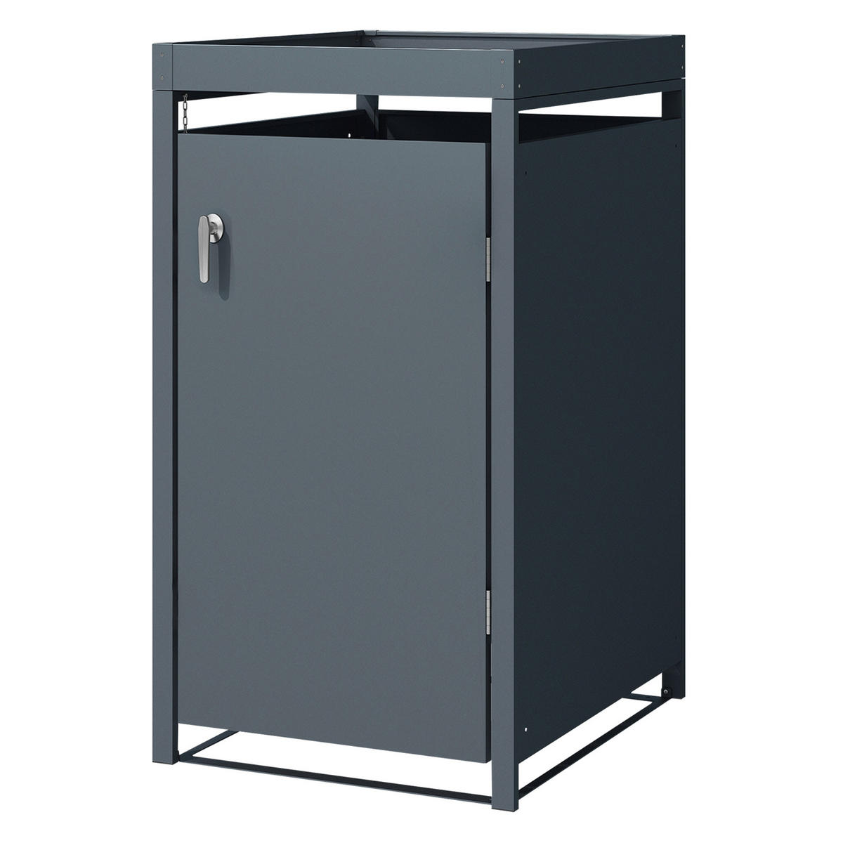 MÜLLTONNENBOX 1er mit Pflanzdach Anthrazit - Anthrazit, Metall (80/124/68cm) - ML-DESIGN