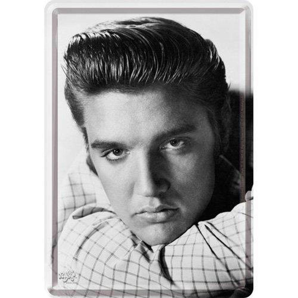 MINIBLECHSCHILD 10/14 cm Celebrities Elvis Portrait - Multicolor, Metall (10/14/0.1cm) - Nostalgic-Art