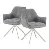 ESSZIMMERSTUHL THOMAS-DINA 2er-Set 360°drehbar - Weiß/Grau, Textil/Metall (61/83/62cm) - DUBI Möbel