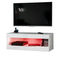 HÄNGEBOARD TV TIVOLI RTV2+RGB Offener Raum Weiß + Weiß - Weiß, Glas/Holzwerkstoff (100/36/35cm) - Komodee