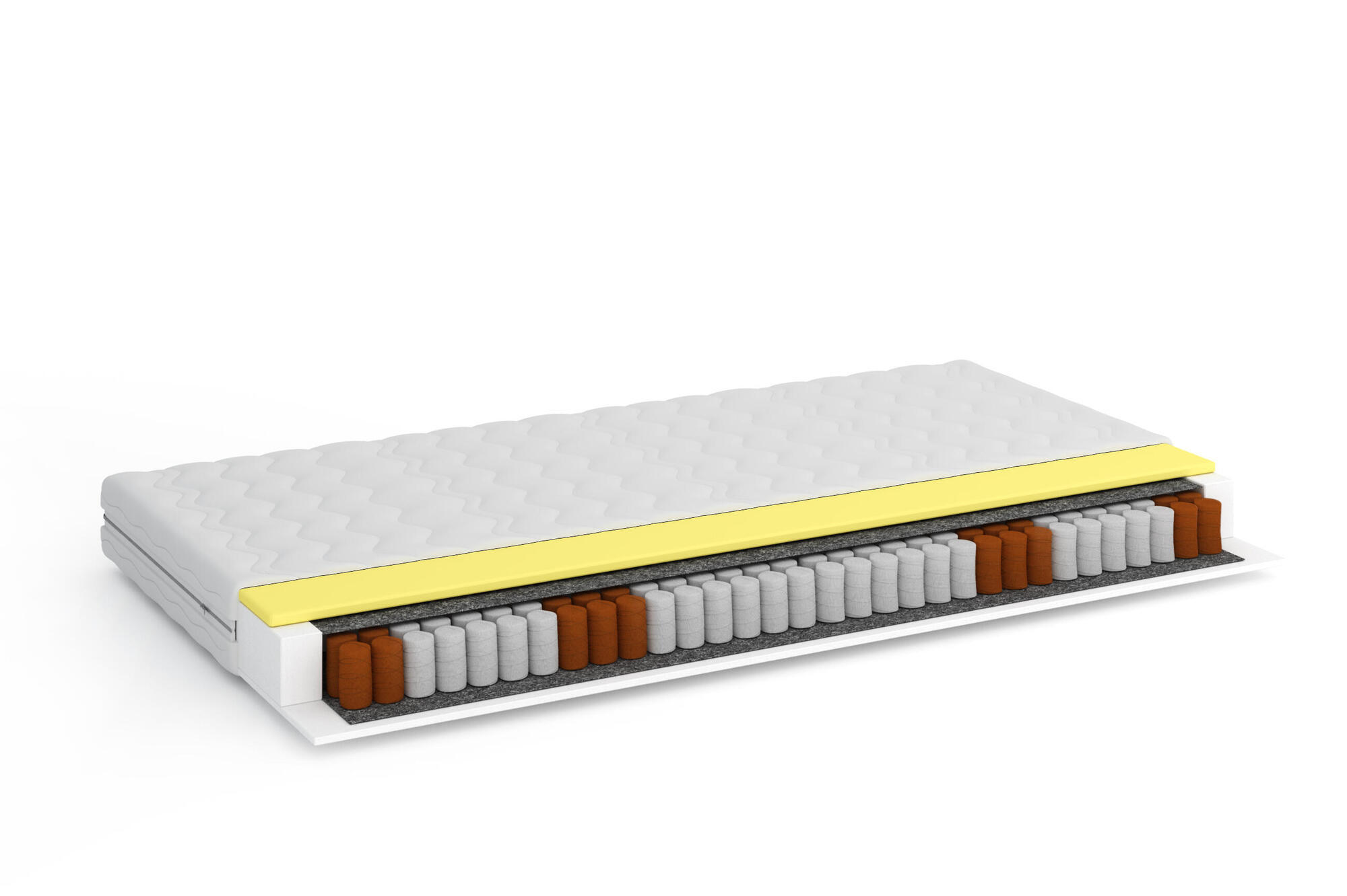 FEDERKERNMATRATZE LUNO Weiß 160x200x18 cm - Weiß, Textil - FURNLUX