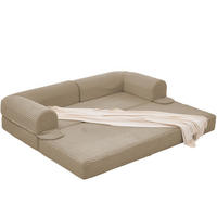 SCHLAFSOFA Cordstoff, 2-in-1 Klappsofa, 2-Sitzer, Sofabett 190×156 cm, Braun - Braun, Textil (190/65/78cm) - LVHOM