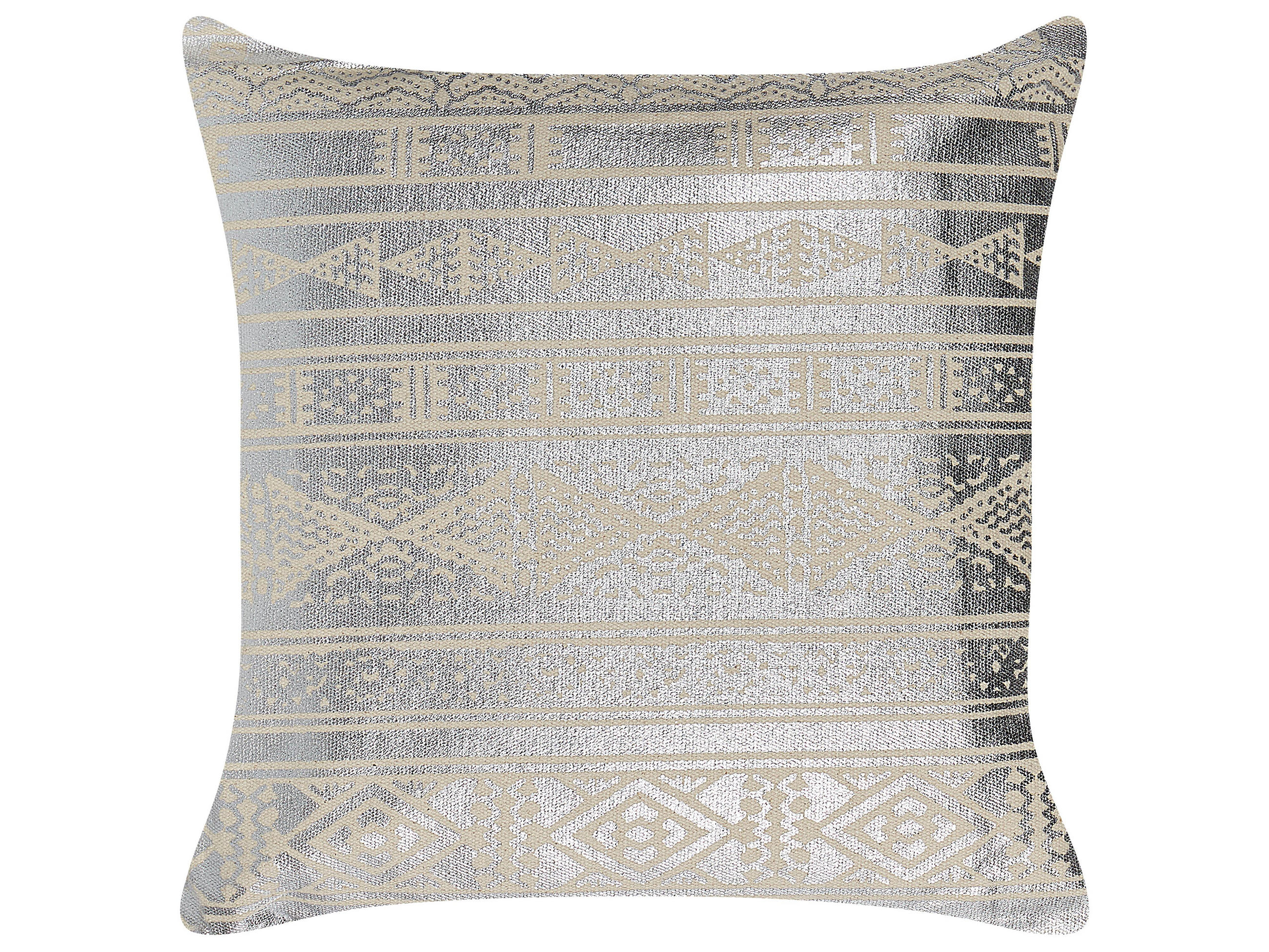 DEKOKISSEN 2er-Set Silber 50/50 cm Oujda - Silberfarben, Naturmaterialien/Textil (50/50cm) - Beliani