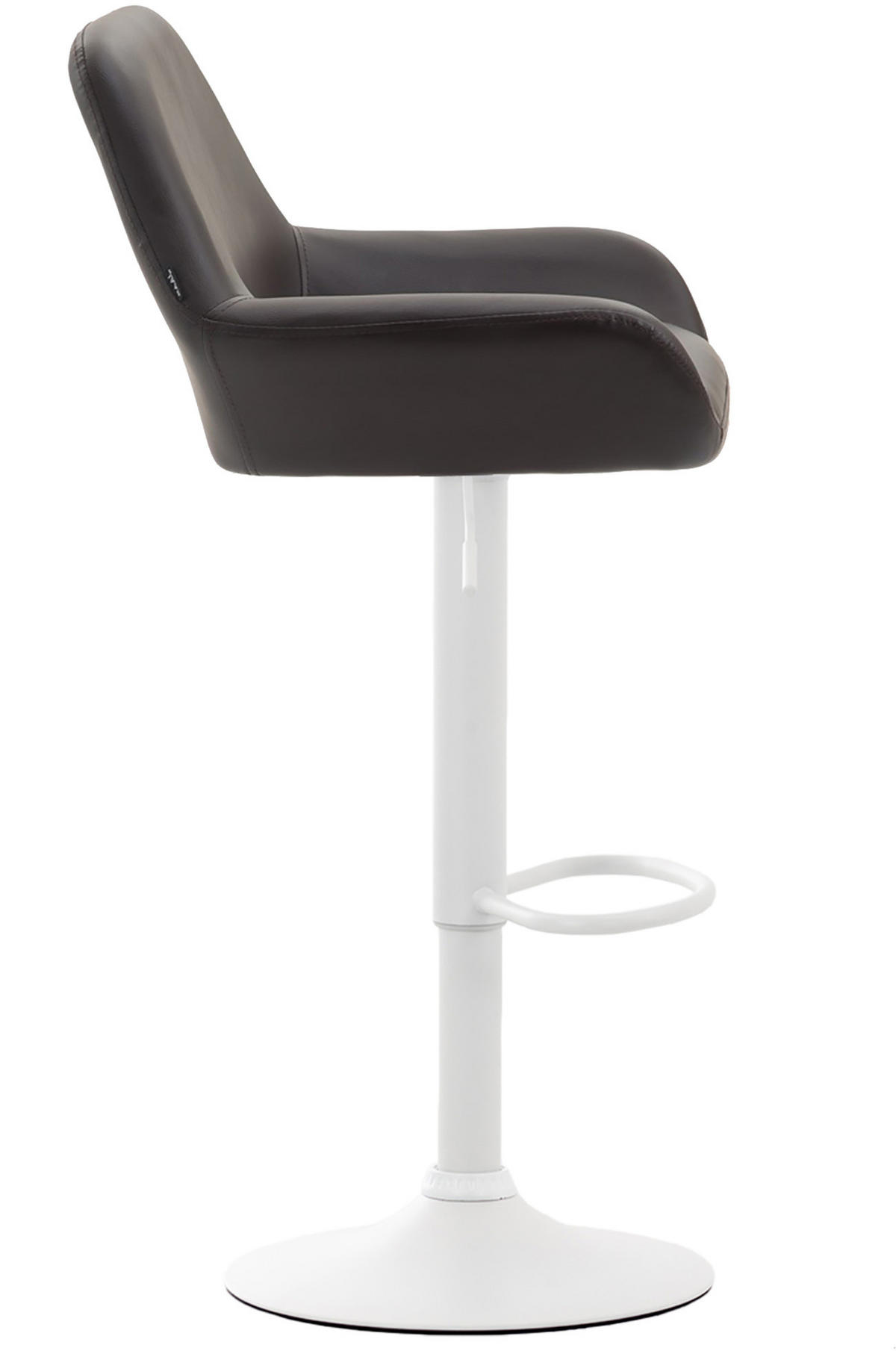 BARHOCKER DUBLIN Braun Kunstleder Weiß - Braun, Leder/Metall (51/89/52cm) - DELUKE