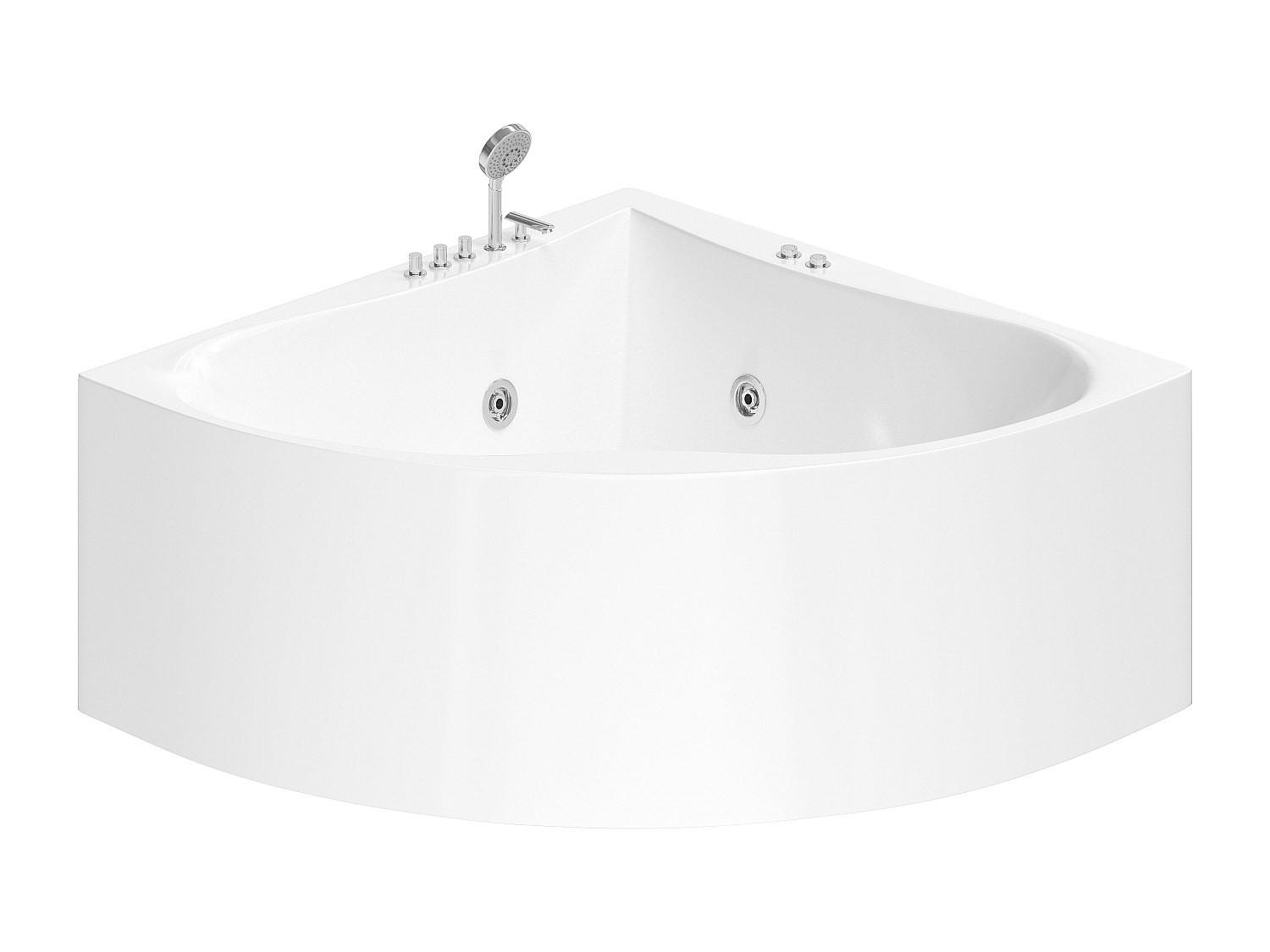 WHIRLPOOLBADEWANNE - 1 Person - acryl - weiß Agyness - Weiß, Kunststoff (135/57/135cm) - Vente-Unique